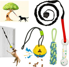 Dog Bungee Tug Toy, 4 Pieces Door Hanging Tug of War Rope for Dog Solo Play