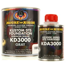 House of Kolor QUART KIT GRAY Color KD3000 DTS Surfacer / Sealer w/ Hardener