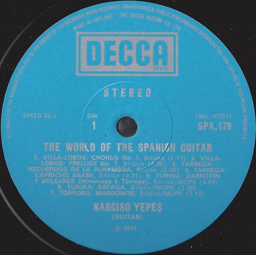 Narciso Yepes - The World Of The Spanish Guitar (VINYL) - Picture 3 of 4