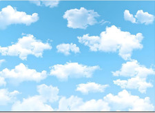 7x5ft Blue Sky White Clouds Backdrop Natural Scenery Sunshine Sky Clouds Photogr