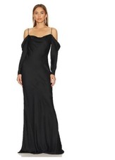 L'AGENCE Juniper Cold Shoulder Maxi Dress Black Size 12