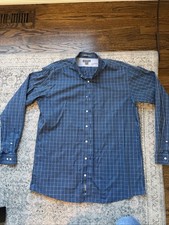 Eddie Bauer XLT Classic Fit Blue Plaid Button Down Long Sleeve Wrinkle Free