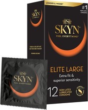 SKYN Elite Large Non-Latex Lubricated Condoms, 12 Count,