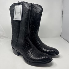 lucchese 1883 mens boots Black Caiman Size 13D