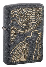 Zippo Topo Map Design Iron Stone Windproof Pocket Lighter, 211-088357