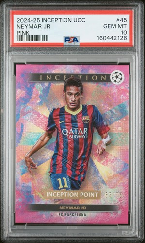 2024-2025 TOPPS INCEPTION UEFA CLUB COMPETITIONS PINK #45 NEYMAR JR 53/75 PSA 10