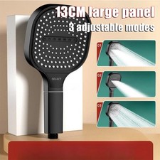 13CM Large Panel Shower Head 3 Modes Shower Replacement Universal High Pressure