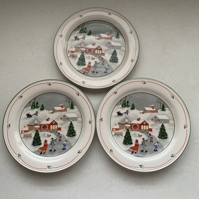 Vintage - Lot Of 3 Sango Silent Night Dessert Salad Plates 7.5  Joan Luntz 3900