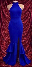 Sleeveless Racer Back Blue Gown