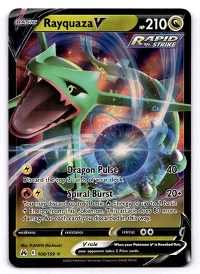 Rayquaza V 100/159 Ultra Rare Pokemon TCG Crown Zenith NM
