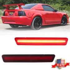 2Pcs Red Lens Rear LED Bumper Side Marker Lamp Lights For 1999-2004 Ford Mustang