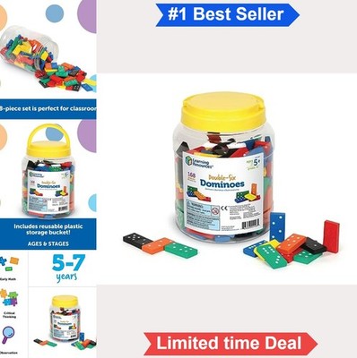 Double Six Dominoes Set 168 Wooden Color Coded Classroom Math Game Counting