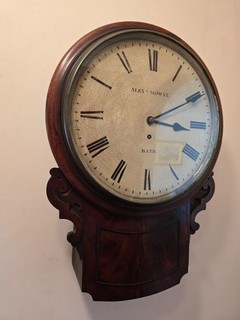 A Nice Fusee Drop Dial Wall Clock by Alexander Mowat of Bath c1850