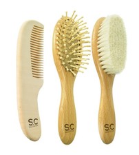 Baby Hair Brush and Baby Comb Set for Newborn, Boy and Girl - Wooden Baby Bru...