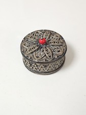 Petite boîte berbère ancienne en argent, vintage, objet de collection ethnique r