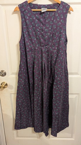 Laura Ashley Vintage Floral Sleeveless Prairie Dress US 10 UK 12 Cottagecore - Picture 1 of 9
