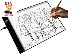 A4 LED Light Box for Tracing and Drawing - Ultra Thin Adjustable Light Table, US