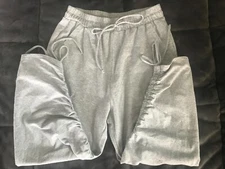 Labijou Women's Junior's Gray Lounge Sweatpants With Gathered Legs, Size Medium 