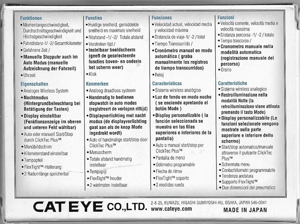 CAT EYE MICRO WIRELESS MODEL CC-MC200W NEW IN BOX 