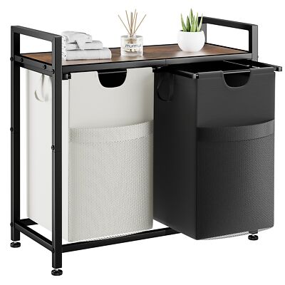 Lulive Double Laundry Hamper, Multifunctional Basket Organizer, 112L Laundry ...