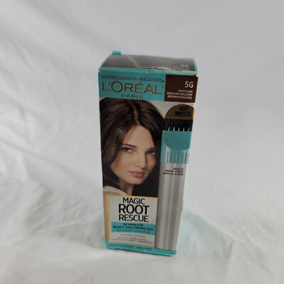 NEW L Oreal Magic Root Rescue Kit 5G Med Golden Brown Permanent Color SEALED. 1