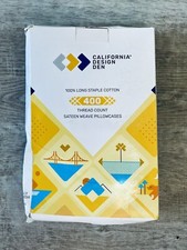 NIB California Design Den 400 Thread Count 100 Cotton King Size Pillowcases