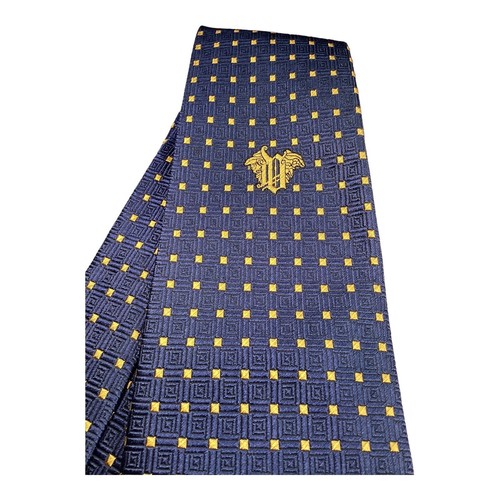 VERSACE Current Blue Geometric Logo Made In Italy Silk Tie W: 3.5" EX COND - Picture 7 of 8