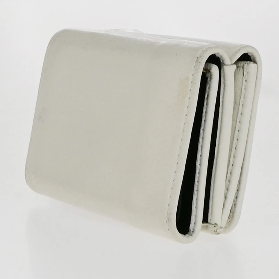 Cartera compacta triple de cuero blanca Italia 30KA510 con logotipo diario BALENCIAGA Everyday Mini Foto 4 de 4