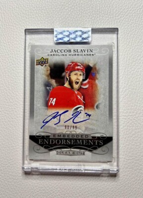 2019-20 Jaccob Slavin Clear Cut Embedded Endorsements 90/99 Autographed