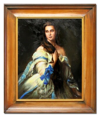 Franz Xaver Winterhalter - 53x64cm Ölgemälde Handgemalt Leinwand Rahmen-Signiert