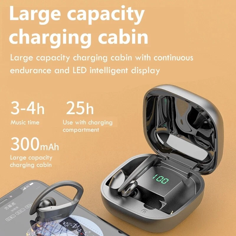 Bluetooth Headset 5.0 Wireless Earphones Headphones Stereo Ear Hook - Image 2 of 4