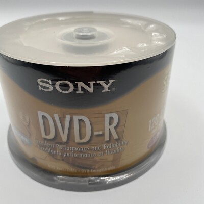 Sony DVD-R 4.7GB 120 Min 16x Blank Disc 50 Pack (New, Factory Sealed)