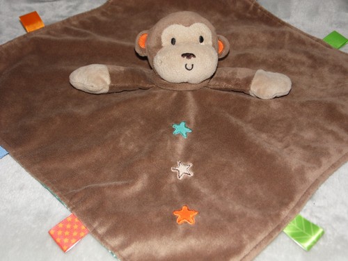 Taggies monkey comforter soft toy brown rattle blankie - Picture 5 of 5