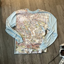 Disneys Vault Collection 50th Anniversary Magic Kingdom Map Shirt Size Small