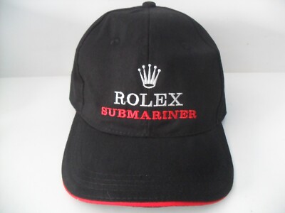 【希少】ROLEX CAP BLACK ROLEX Watch Novelty Logo Embroidery Black Cotton Baseball