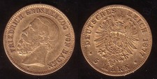 5 Mark Gold Baden 1877 G
