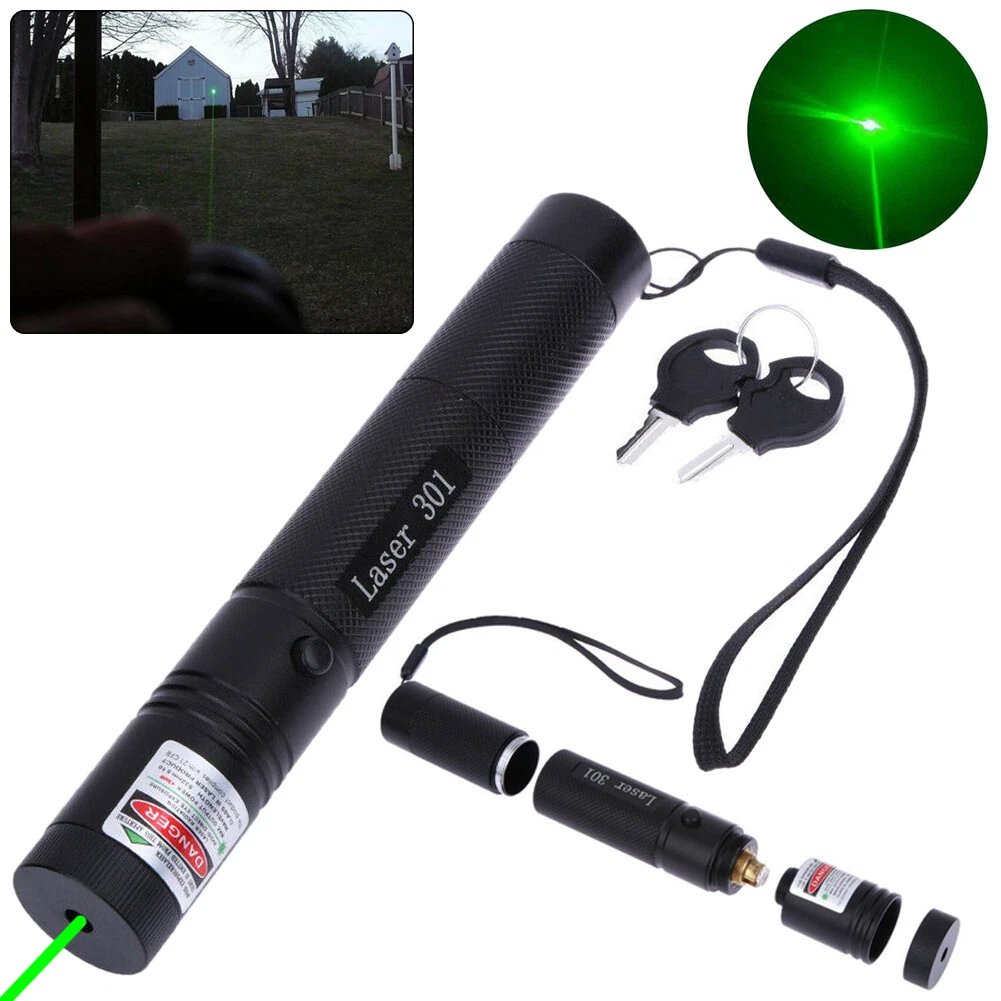 GREEN 1mW 10KM LONG 301 POWERFUL GREEN LASER POINTER NEW + 18650 BATTERY