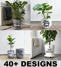 DIY Pot Plant Sticker Decal Indoor Outdoor Funny Quotes Puns Planter Gift Xmas