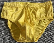 NEW Brieffest Men s Bright Yellow Swim Brief Bikini Size Medium USA Vintage NWOT