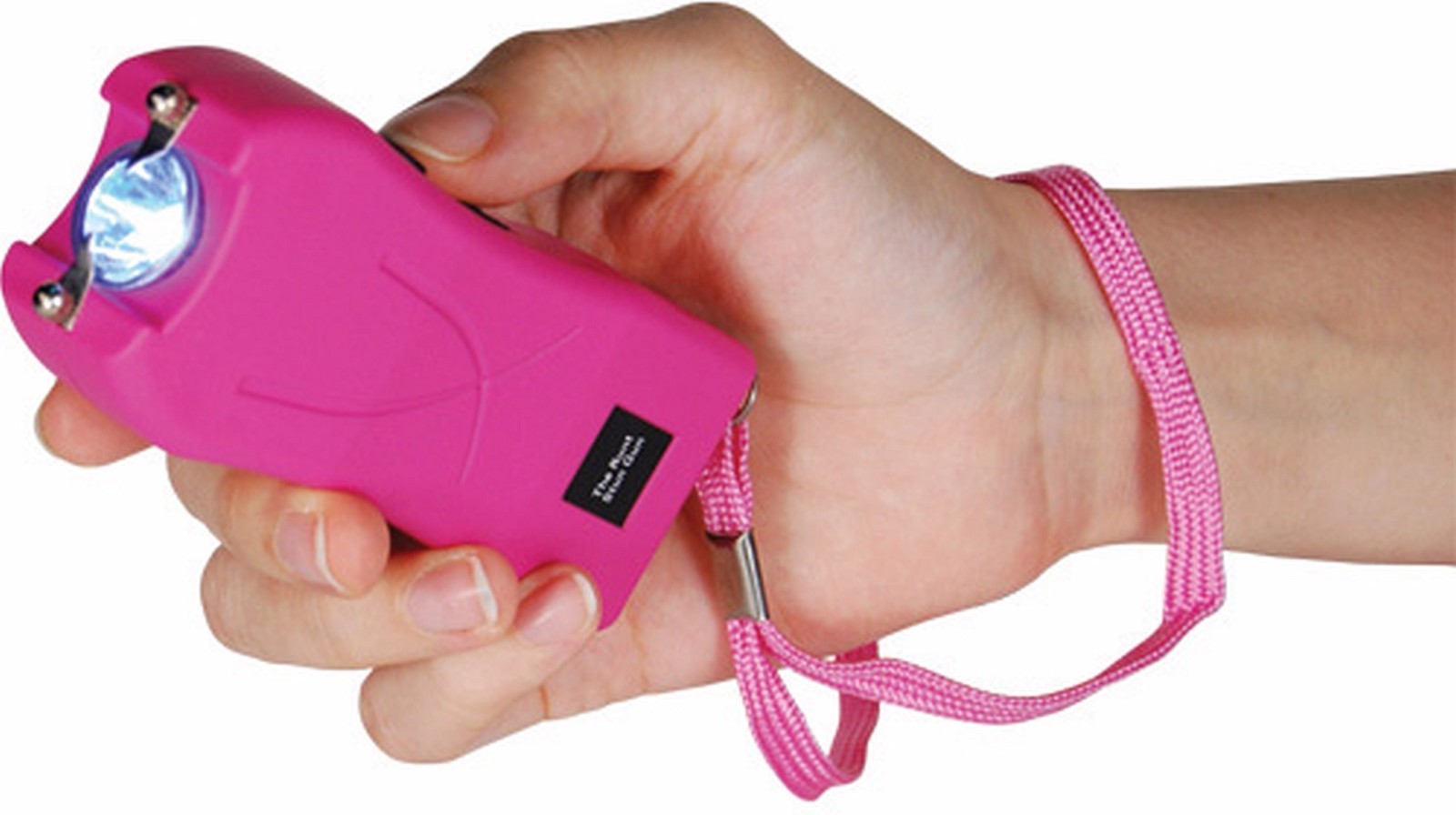 80 Mil Volt Runt Pink Flashlight Stun Gun Self Defense Hiking Camping w