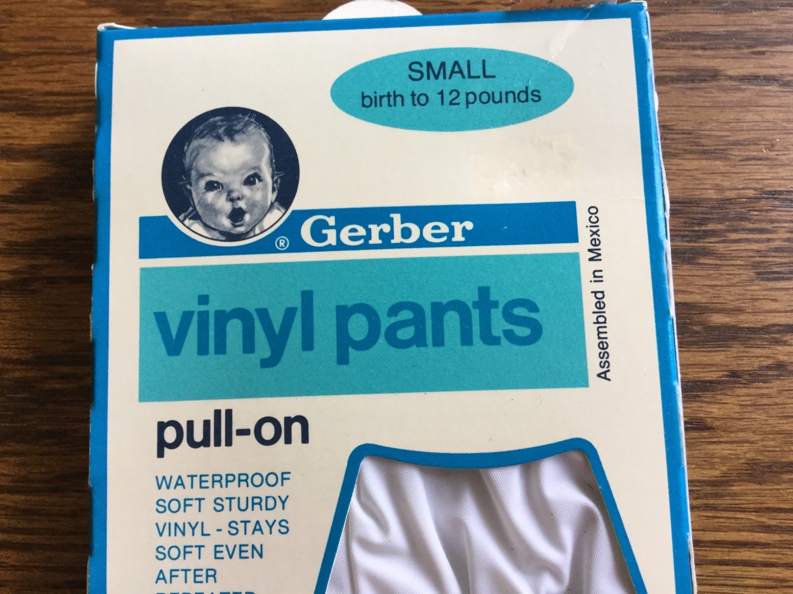 Vintage Gerber Vinyl Pants Pull on Small Baby birth 12 lbs1987 New In