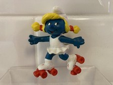 Vintage Smurf Smurfette On Roller Skates Figure by Peyo Schleich 1980