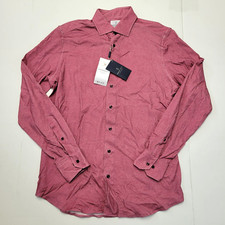 278 New EMANUEL BERG Stretch Shirt Men's MEDIUM M 15.5 EU 40 Red Jersey 4 Flex