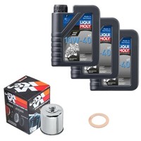 K&N ÖLfilter Set Liqui Moly 10W-40 3L FüR Kawasaki En 500 A EN500A Bj.1991