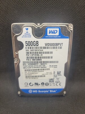Western Digital WD5000BEVT WD Scorpio Blue 2.5'' 500GB 5400RPM 8MB SATA-3.0 HDD