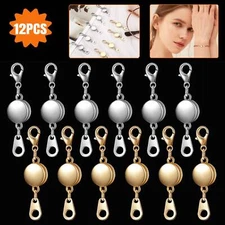12X DIY Locking Magnetic Jewelry Clasp Lobster Ring Necklace Bracelets Hook Set