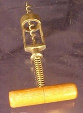 Vintage Christian Brothers korkociąg z drewnianym uchwytem sprężynowy załadowany Niemcy