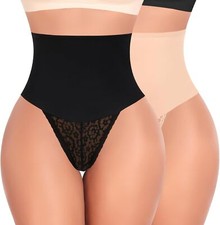 Women Tummy Control Thong Shapewear High Waist Lace Butt Lifter Body Shaper