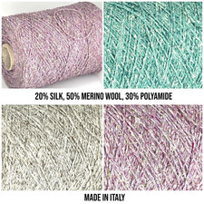 Tweed SILK MERINO WOOL Yarn on Cone SPORT WEIGHT Knitting USA TARIFF FREE