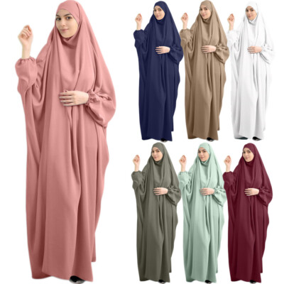 Traditional Muslim Women Prayer Dress Islamic Abaya Kaftan Robe Niqab  Ramadan | eBay